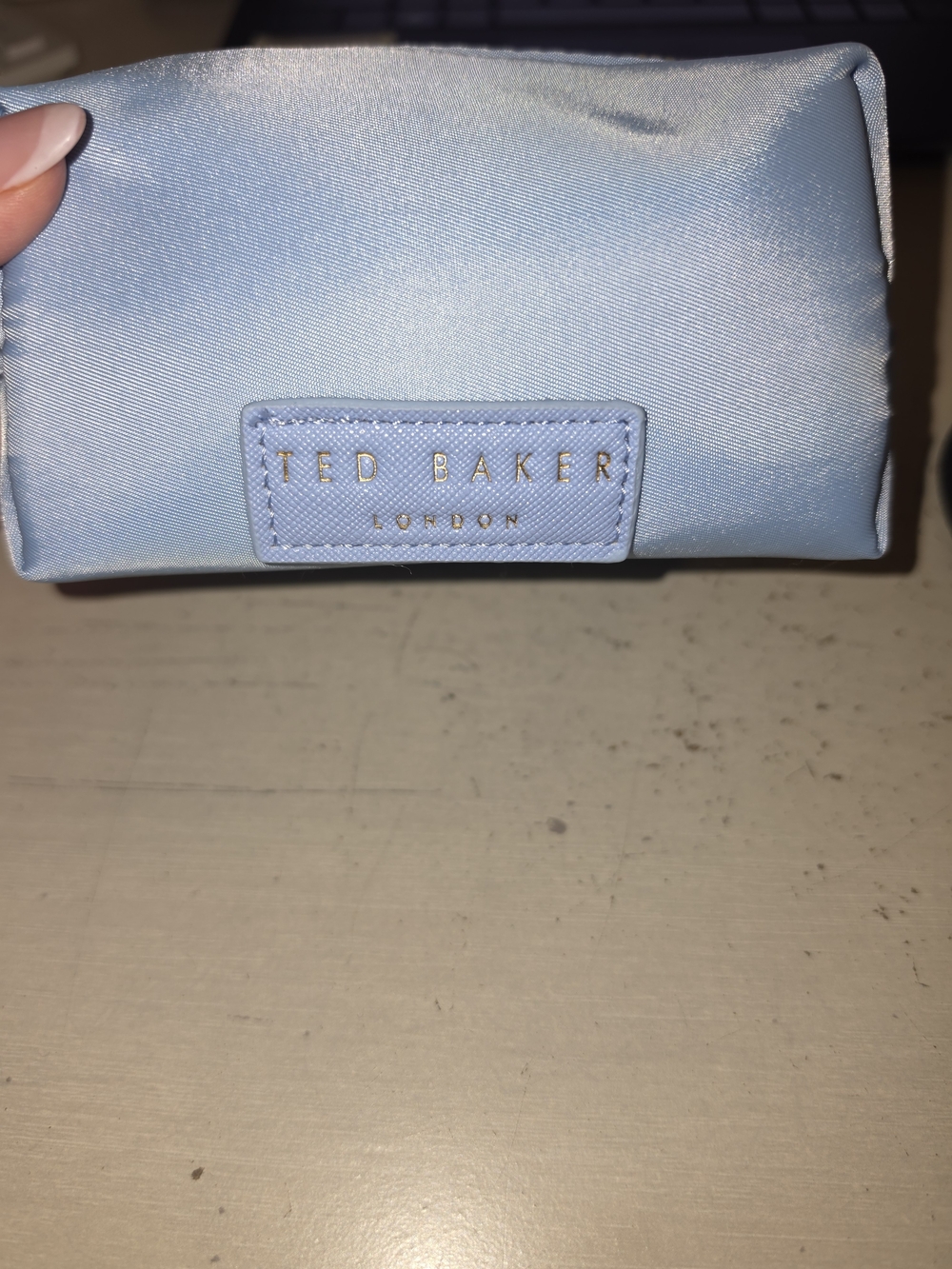 Ted Baker Small Satin Pouch in Light Blue